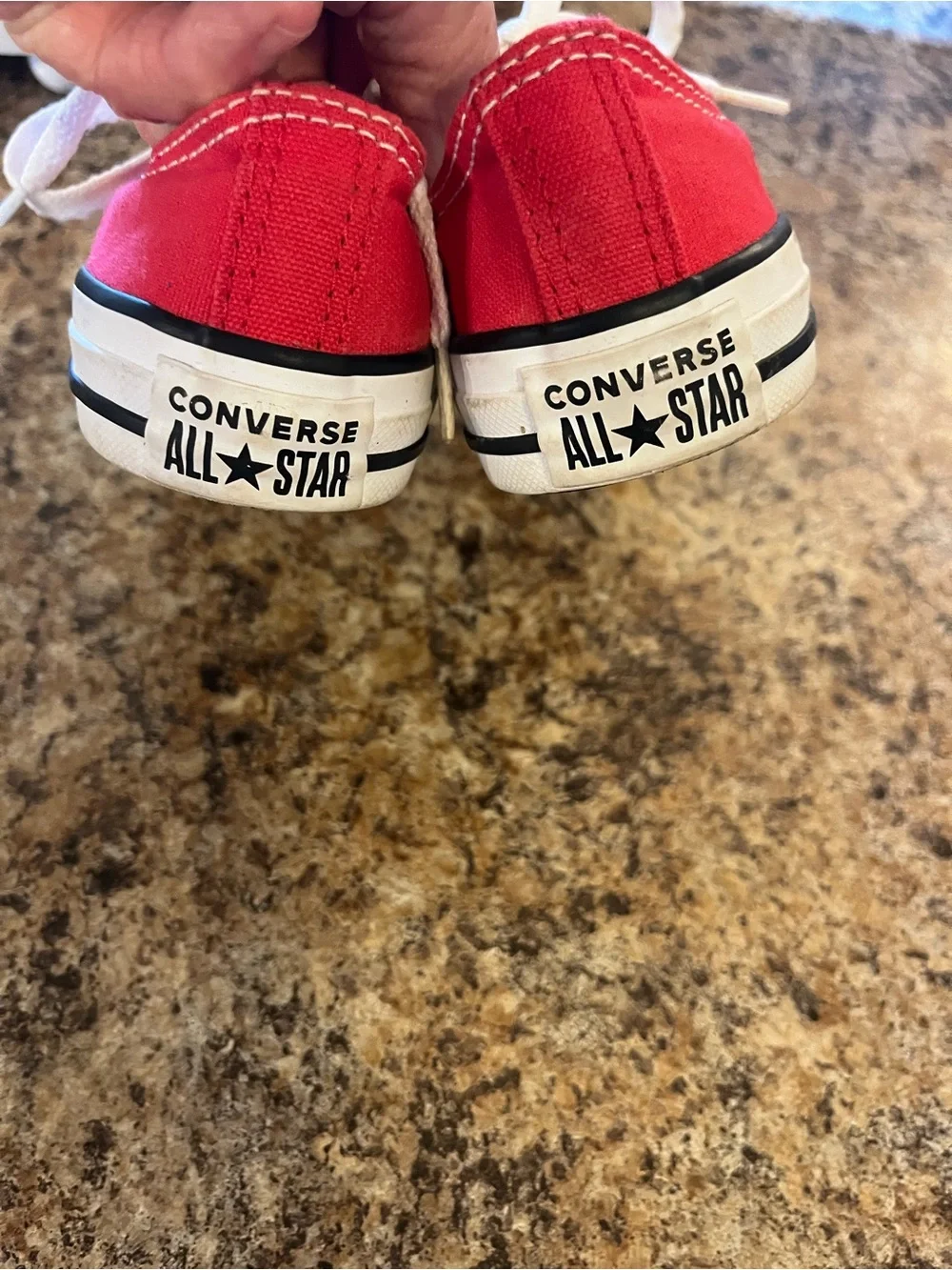 Converse‎ Kids Red Canvas Low-Top Sneakers with White Accents